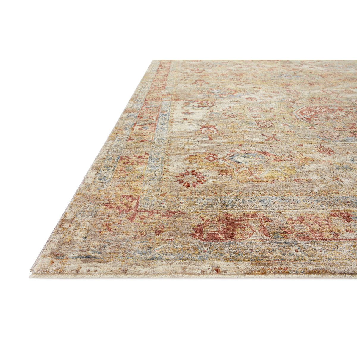 Area Rug, 5 Ft X 7 Ft 8 In with Oriental Pattern in Gold and Taupe