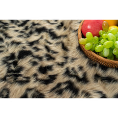 Area Rug, 5 ft x 7 ft in Brown and Black Leopard Print