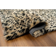 Area Rug, 5 ft x 7 ft in Brown and Black Leopard Print