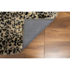 Area Rug, 5 ft x 7 ft in Brown and Black Leopard Print