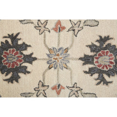 Area Rug, 5 Ft x 8 Ft, Bleached Sand with Floral Pattern