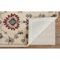 Area Rug, 5 Ft x 8 Ft, Bleached Sand with Floral Pattern