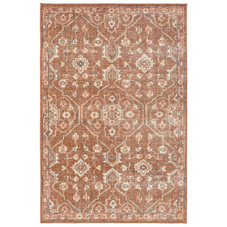 Area Rug, 5 ft x 8 ft, Hand-Knotted Wool in Terracotta