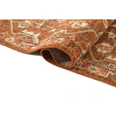 Area Rug, 5 ft x 8 ft, Hand-Knotted Wool in Terracotta