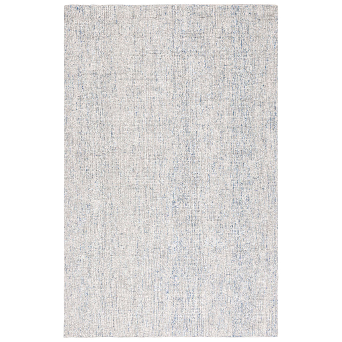 Area Rug, 5 ft x 8 ft Hand Tufted Wool in Ivory and Blue