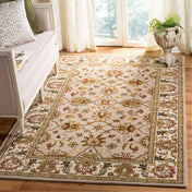 Area Rug, 5 ft x 8 ft, Hand-Tufted Wool in Ivory and Light Gold