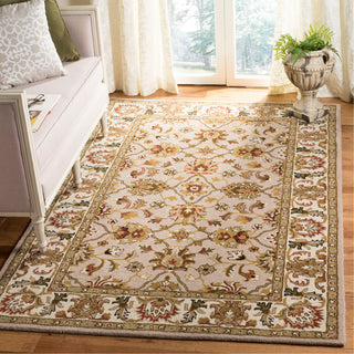 Area Rug, 5 ft x 8 ft, Hand-Tufted Wool in Ivory and Light Gold