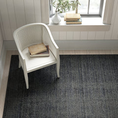 Area Rug, 5 ft x 8 ft in Black Wool and Viscose