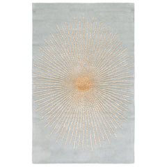 Area Rug, 5 ft x 8 ft in Hand Woven Viscose and Wool