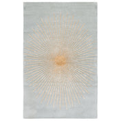 Area Rug, 5 ft x 8 ft in Hand Woven Viscose and Wool