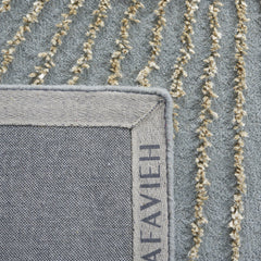 Area Rug, 5 ft x 8 ft in Hand Woven Viscose and Wool