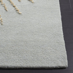 Area Rug, 5 ft x 8 ft in Hand Woven Viscose and Wool