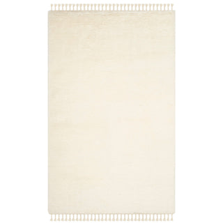 Area Rug, 5 ft x 8 ft, Ivory Wool with Cotton Backing