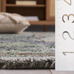 Area Rug, 5 ft x 8 ft, Polyester in Green and Beige
