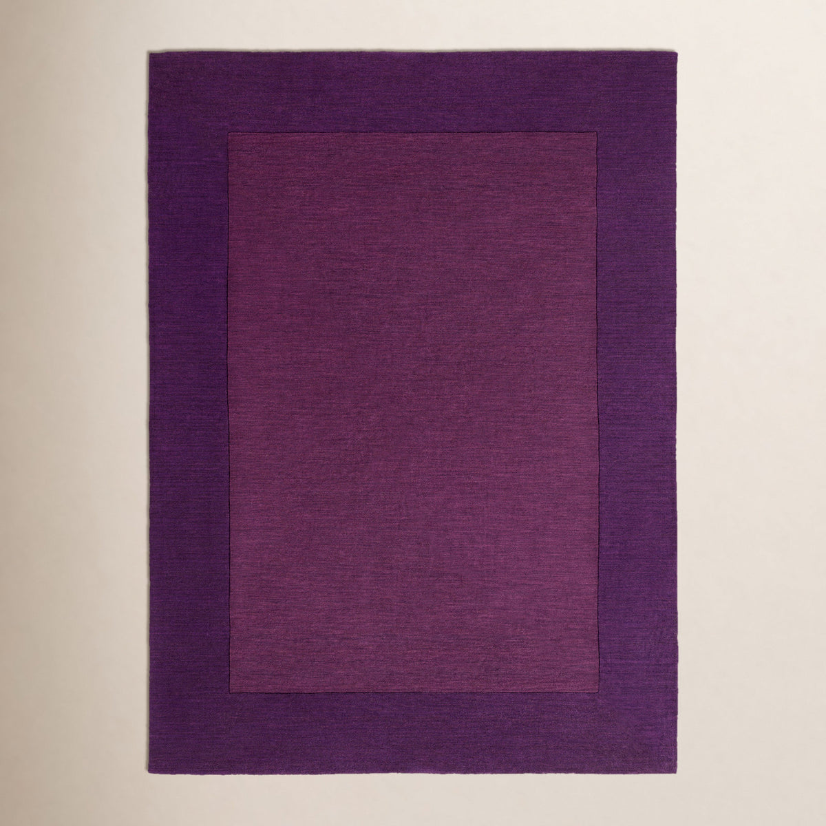 Area Rug, 5 ft x 8 ft, Purple Wool with Canvas Backing