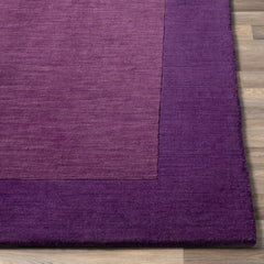 Area Rug, 5 ft x 8 ft, Purple Wool with Canvas Backing
