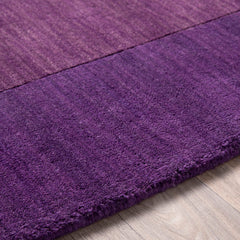 Area Rug, 5 ft x 8 ft, Purple Wool with Canvas Backing