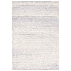 Area Rug, 5 ft x 8 ft with Ivory/Light Gray Stripes