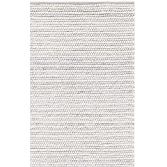 Area Rug, 5 ft x 8 ft with Ivory/Light Gray Stripes