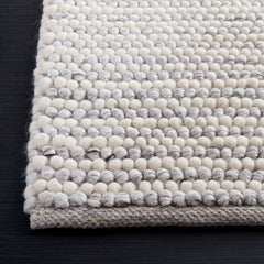 Area Rug, 5 ft x 8 ft with Ivory/Light Gray Stripes