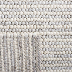 Area Rug, 5 ft x 8 ft with Ivory/Light Gray Stripes