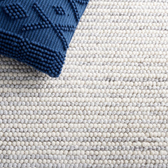 Area Rug, 5 ft x 8 ft with Ivory/Light Gray Stripes