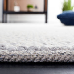Area Rug, 5 ft x 8 ft with Ivory/Light Gray Stripes