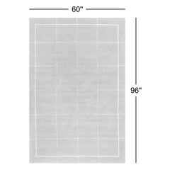 Area Rug, 5 ft x 8 ft, Wool in Orange and White