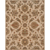 Area Rug, 5' x 7'6", Beige Wool with Oriental Pattern