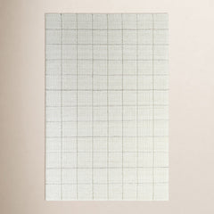 Area Rug, 5' x 7'6" in Ivory Hand-Woven Wool