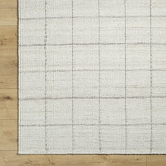 Area Rug, 5' x 7'6" in Ivory Hand-Woven Wool
