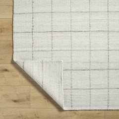 Area Rug, 5' x 7'6" in Ivory Hand-Woven Wool