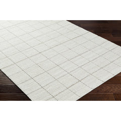 Area Rug, 5' x 7'6" in Ivory Hand-Woven Wool