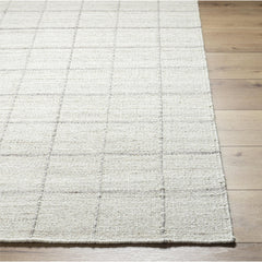 Area Rug, 5' x 7'6" in Ivory Hand-Woven Wool