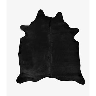 Area Rug, 5 x 7 Ft, Hand Woven in Black Hide