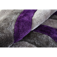 Area Rug, 5' x 7' Rectangle, Gray Polyester with Cotton Backing