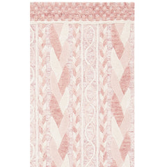 Area Rug, 5 x 8 ft, Hand Tufted Wool in Ivory and Pink