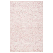 Area Rug, 5 x 8 ft, Hand Woven Wool in Pink and Ivory