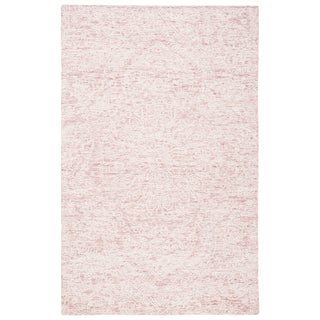 Area Rug, 5 x 8 ft, Hand Woven Wool in Pink and Ivory