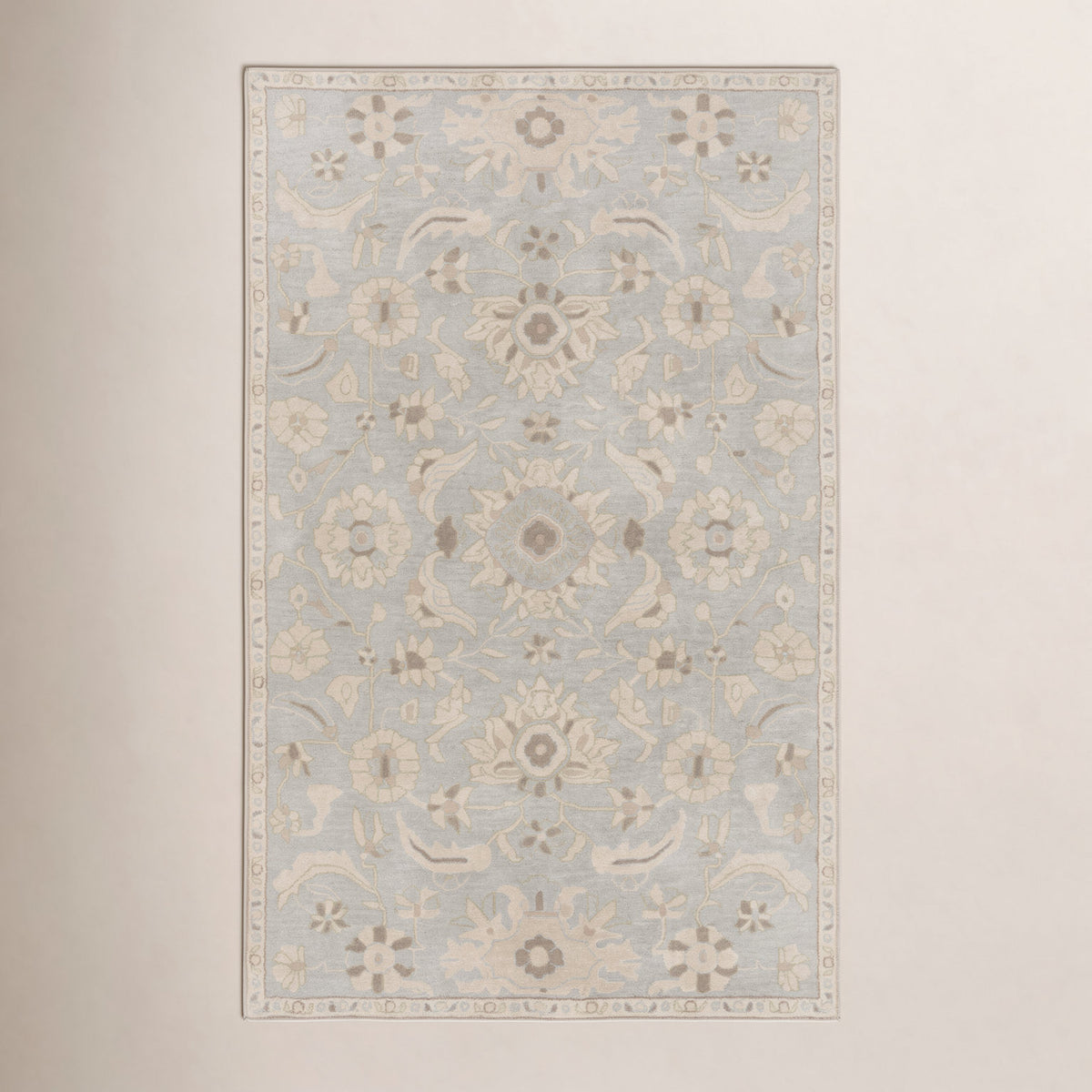 Area Rug, 5 x 8 ft, Hand-Woven Wool with Non-Slip Backing