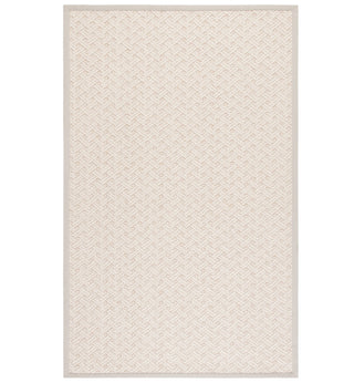 Area Rug, 5 x 8 ft, Ivory Jute, Sisal and Wool with Geometric Pattern