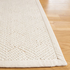Area Rug, 5 x 8 ft, Ivory Jute, Sisal and Wool with Geometric Pattern