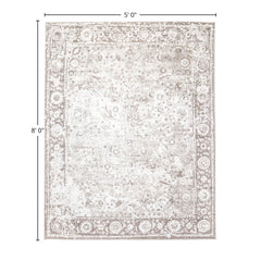 Area Rug, 5 x 8 Ft, Mist with Cotton and Viscose