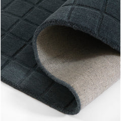 Area Rug, 5 x 8 ft, Navy Hand-Loomed Wool