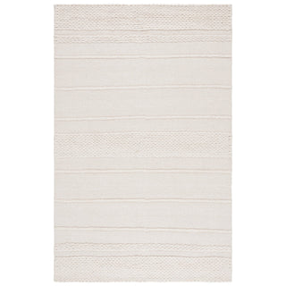 Area Rug, 5 x 8 ft with Natural Striped Wool and Cotton