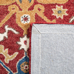 Area Rug, 5 x 8 ft, Yellow and Red Oriental Wool