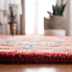 Area Rug, 5 x 8 ft, Yellow and Red Oriental Wool