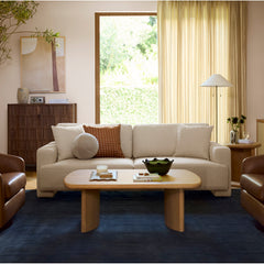 Area Rug, 5' x 8' in Navy Wool with Geometric Pattern