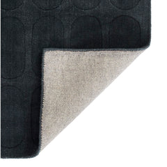 Area Rug, 5' x 8' in Navy Wool with Geometric Pattern