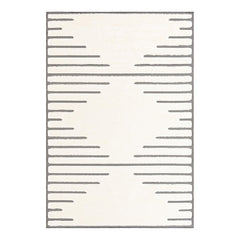 Area Rug, 6'1" x 9' in Ivory/White with High-Low Pile